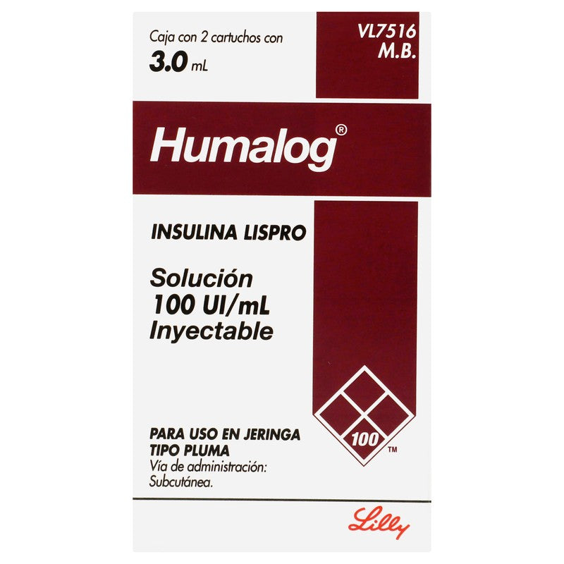 Humalog Insulina Lispro Cartuchos Inyectables 2 Piezas 3.0Ml 7501082208740 2