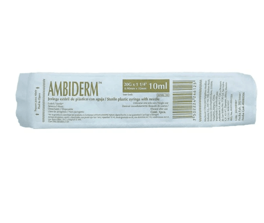 Jeringa 10Ml 20Gx38Mm Con 1 Pieza Ambiderm - WeCare Pharma