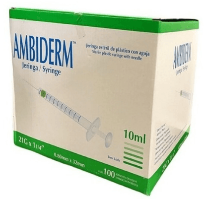 Jeringa 10Ml 22Gx38Mm Con 100 Ambiderm - WeCare Pharma