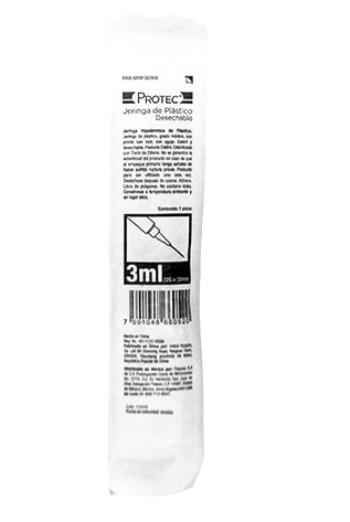 Jeringa 3Ml 22Gx32Mm Negra Con 1 Pieza Protec - WeCare Pharma