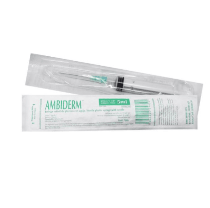 Jeringa 5Ml 21Gx32Mm Con 1 Pieza Ambiderm - WeCare Pharma