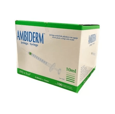 Jeringa Ambiderm 10Ml 21Gx32Mm Con 100 - WeCare Pharma