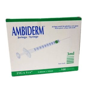 Jeringa Ambiderm 3Ml 21Gx32Mm Con 100 - WeCare Pharma
