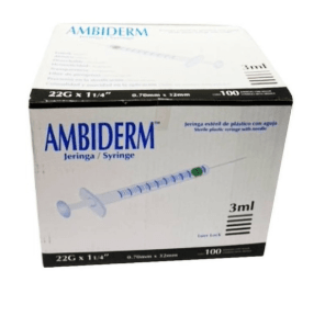 Jeringa Ambiderm 3Ml 22Gx32Mm Con 100 - WeCare Pharma