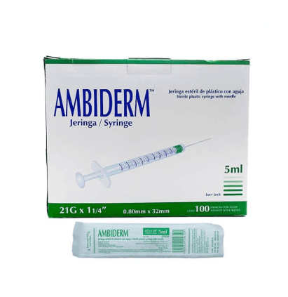 Jeringa Ambiderm 5Ml 21Gx32Mm Con 100 - WeCare Pharma