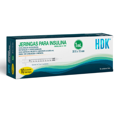 Jeringa Insulina Hdk 1Ml 30Gx13Mm Con 10 - WeCare Pharma