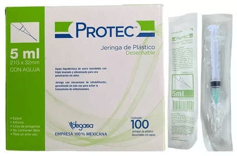 Jeringa Protec 5Ml 21Gx32Mm Con 100 - WeCare Pharma