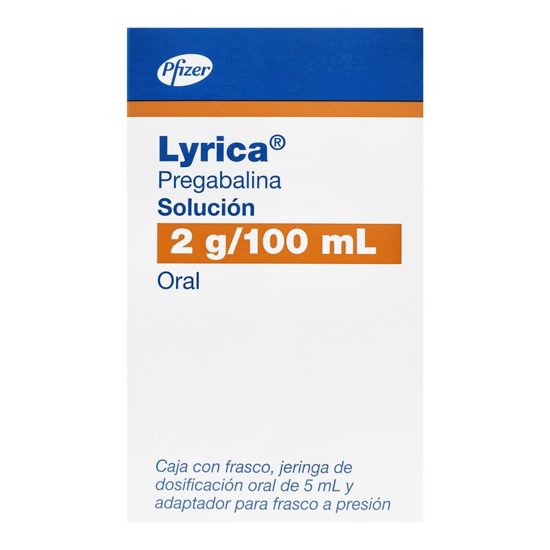 Lyrica Pregabalina Solucion Oral 2G 100Ml 7501287671165
