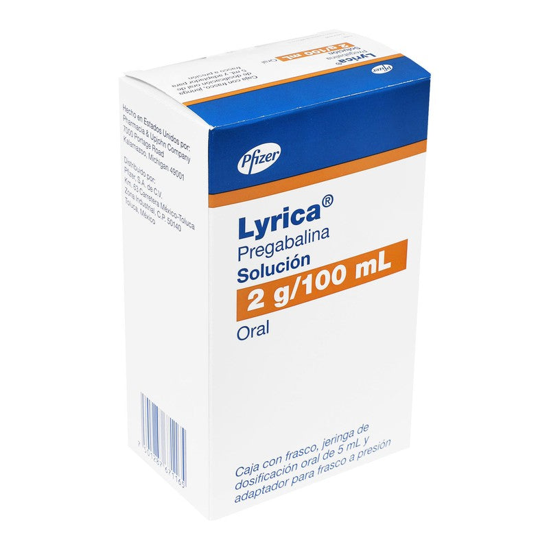 Lyrica Pregabalina Solucion Oral 2G 100Ml 7501287671165 2