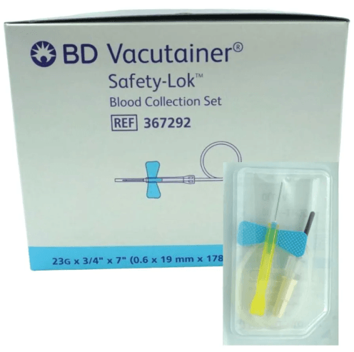 Mariposa Bd Vacutainer Safety Lok 367292 23G 3/4 19Mm Azul Con 50 - WeCare Pharma