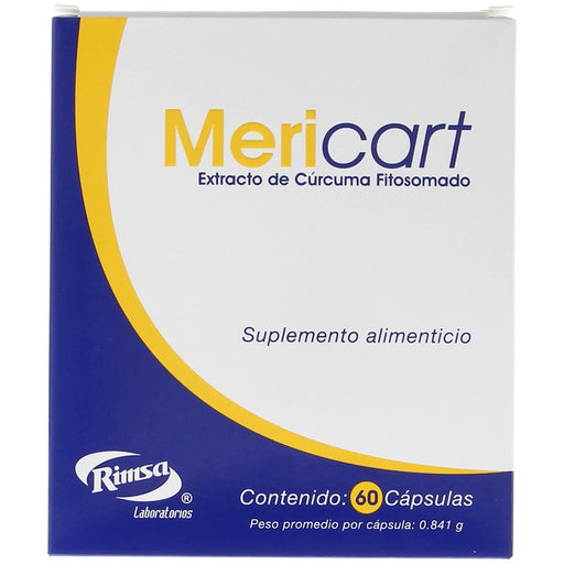 Mericart Extracto De Curcuma Fitosomado Capsula  0.748 Gramo Con 60 7501250812571