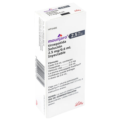 Mounjaro  2.5 Mg  0.6 Ml Kiwipen Tirzepatida con 1 Pluma 7501082243710 2
