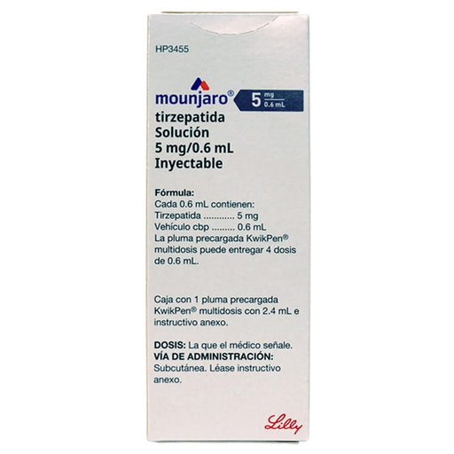Mounjaro 5 Mg  0.6 Ml Kiwipen Tirzepatida con 1 Pluma 7501082243727