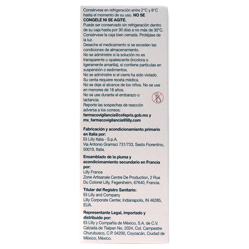 Mounjaro 5 Mg  0.6 Ml Kiwipen Tirzepatida con 1 Pluma 7501082243727 3