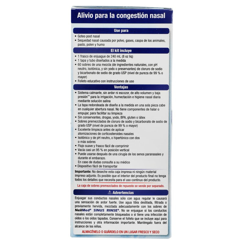 Neilmed Sinus Tinse Enjuague Nasal C60 Sobres 705928001008 7