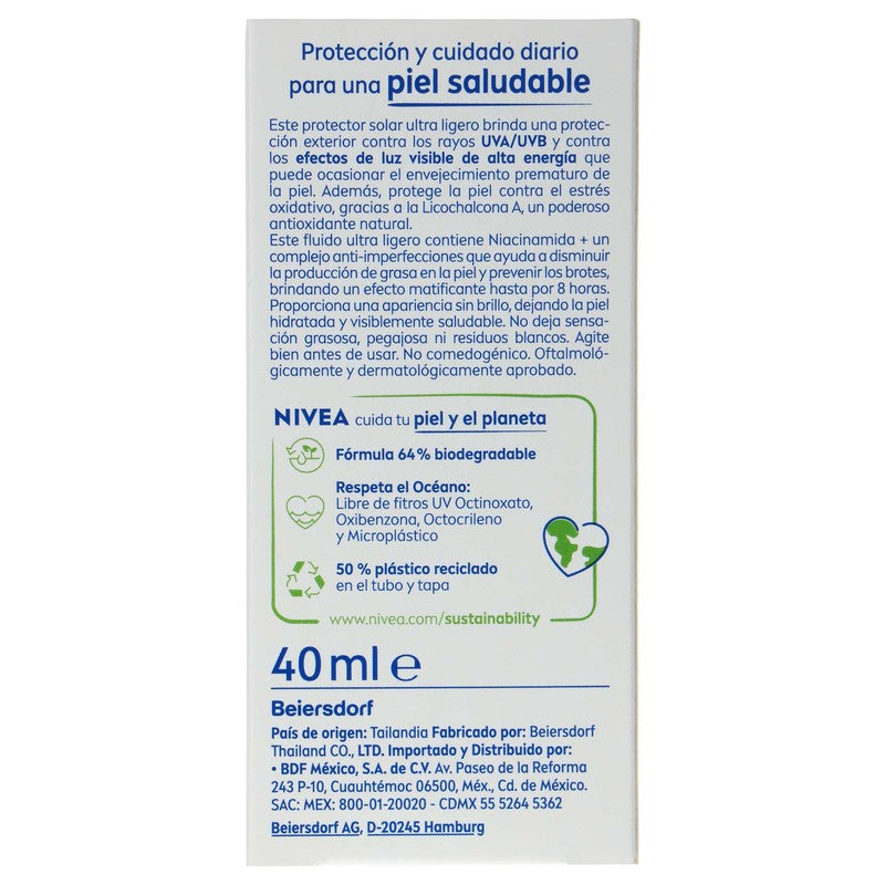 Nivea Derma Skin Clear Protector Solar Facial Fps 50 Anti-Imperfecciones 4006000122892 10