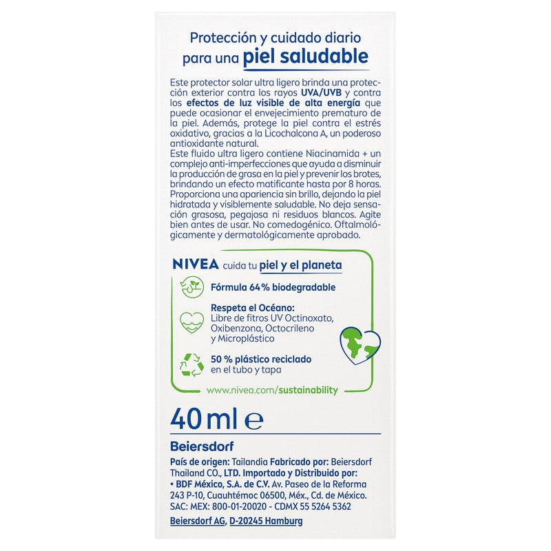 Nivea Derma Skin Clear Protector Solar Facial Fps 50 Anti-Imperfecciones 4006000122892 11