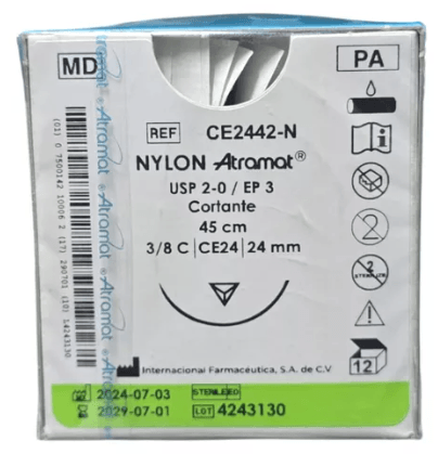 Nylon 2-0 3/8 24Mm Ce2442-N Atramat - WeCare Pharma