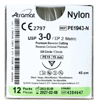 Nylon 3-0 3/8 19Mm Pe1943-N Atramat - WeCare Pharma