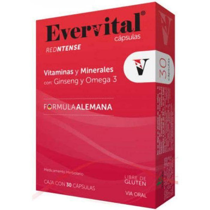 Evervital Redtense Con 30 Capsulas VitaminasMineralesGinsen Y Omega 3 7501587000146