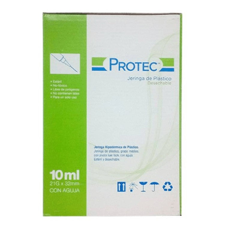 Jeringa 10Ml 20Gx32Mm Con 100 Protec 17501048660978