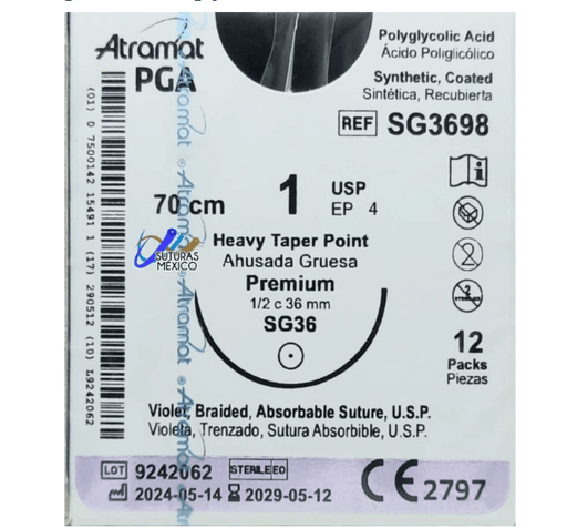 Pga (Vicryl) 1 70Cm 1/2 37Mm G3798 Con 12 Atramat - WeCare Pharma