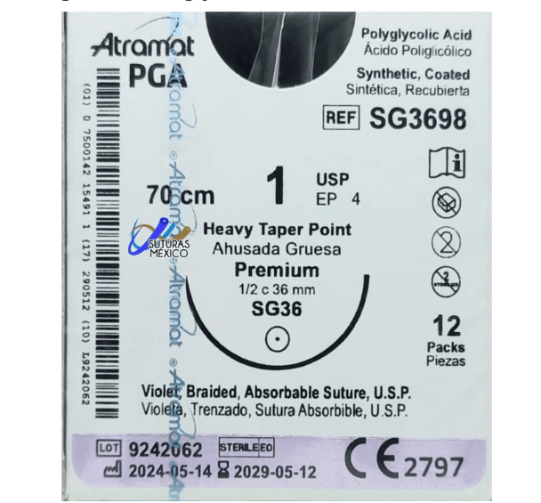 Pga (Vicryl) 1 70Cm 1/2 37Mm G3798 Con 12 Atramat - WeCare Pharma