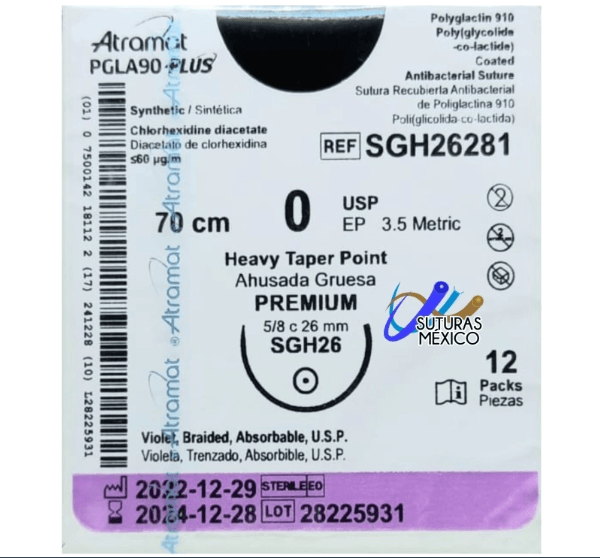 Pgla 90 (Vicryl) 0 70 Cm 5/8 26 Mm Sgh 26281 Con 12 Atramat - WeCare Pharma
