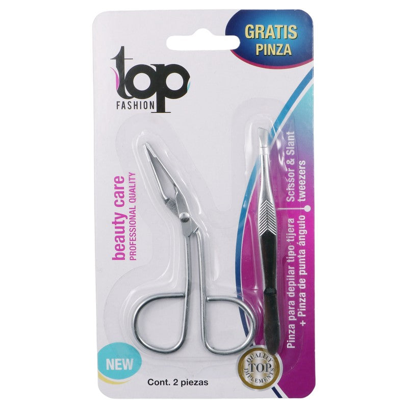 Pinza Top Fashion Para Depilar Tipo Tijera  Pinza Punta Ángulo 7500462477288