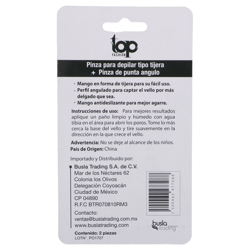 Pinza Top Fashion Para Depilar Tipo Tijera  Pinza Punta Ángulo 7500462477288 2