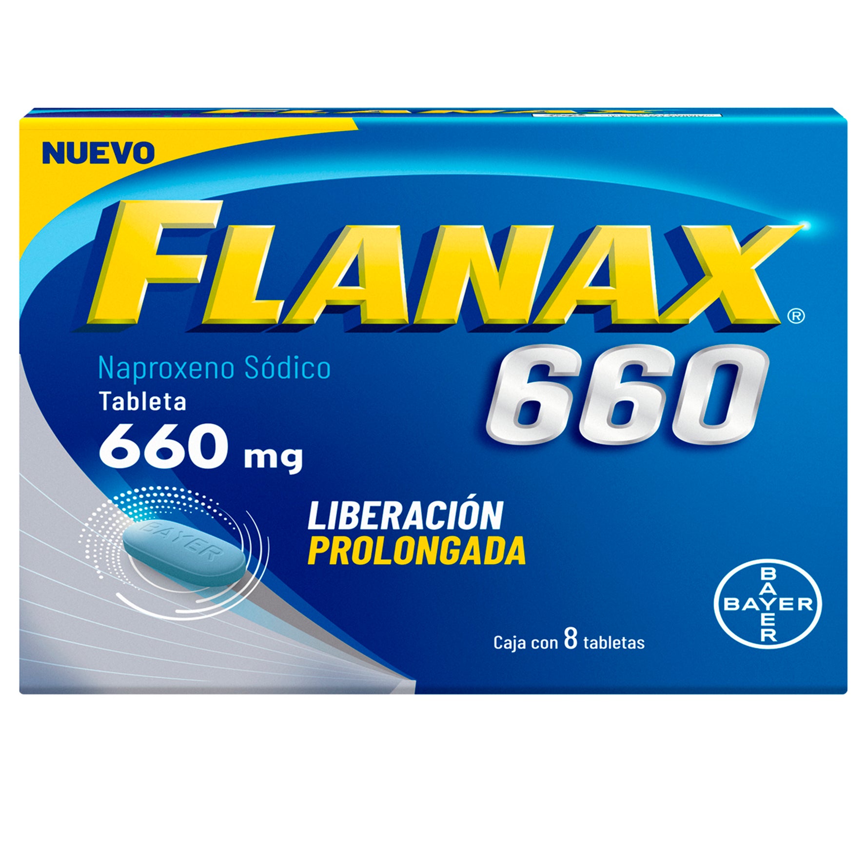 Flanax 660Mg Con 8 Tabletas (Naproxeno) 1 - 7501008499412