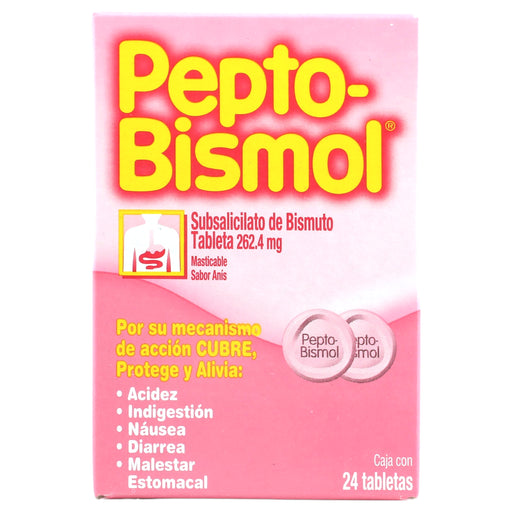 Pepto Bismol Mast 262Mg Con 24 Tabletas (Subsalicilato De Bismuto) 1 - 7501001258030