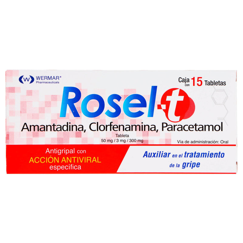 Rosel-T 50/3/300Mg Con 15 Tabletas (Amantadina/Clorfenamina/Paracetamol) - WeCare Pharma