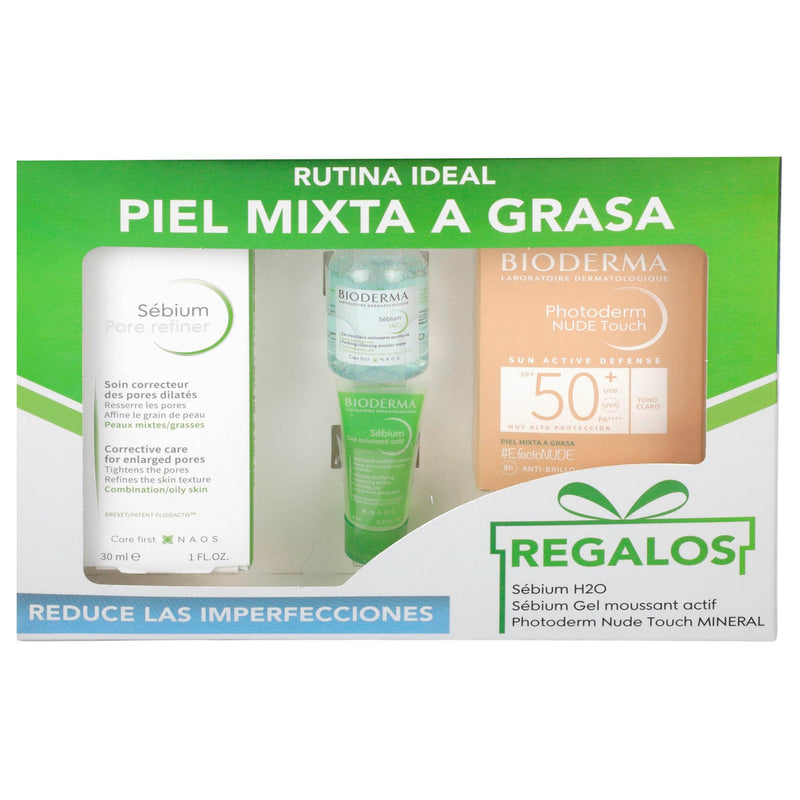Bioderma Kit Sebium Pore Refiner 30Ml Sebium H2O 20Ml Sebium Gel Active Photoderm Nude Fps50 - WeCare Pharma