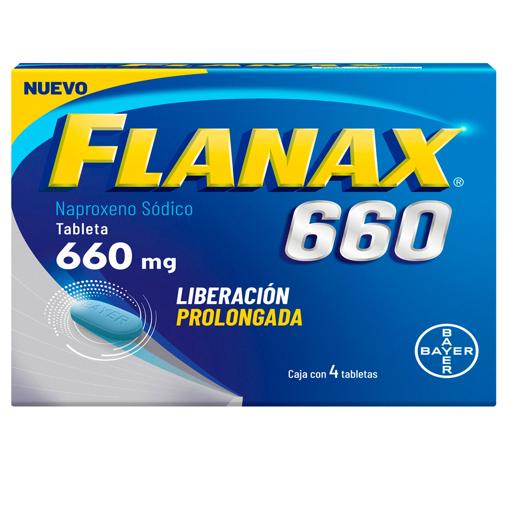 Flanax 660 660Mg Con 4 Tabletas (Naproxeno Sodico) 1 - 7501008499405