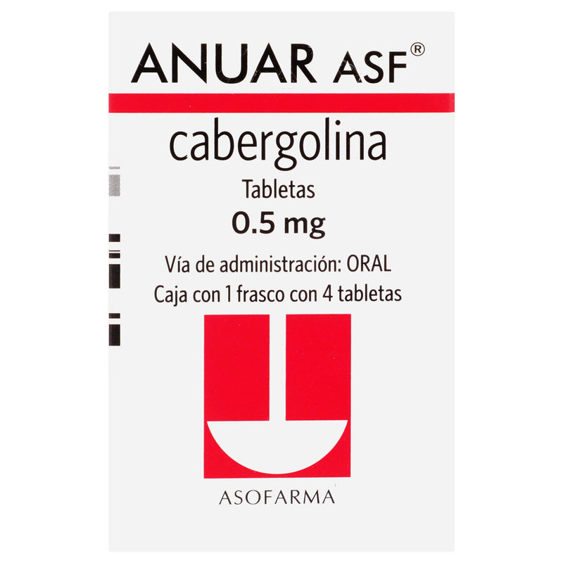 Anuar 0.5Mg Con 4 Tabletas (Cabergolina) - WeCare Pharma