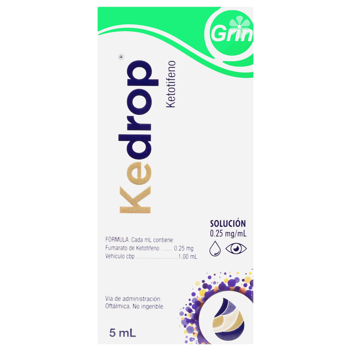 Kedrop (Ketotifeno) Solución Oft 0.025Mg 5Ml — WeCare Pharma