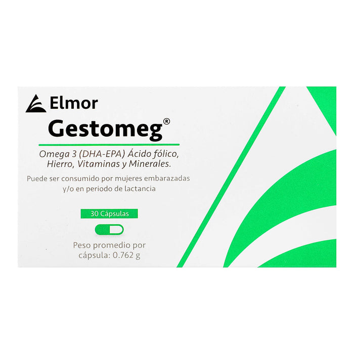 Gestomeg 0.762G Con 30 Capsulas (Omega 3/Acido Folico/Vitaminas Y Minerales) - WeCare Pharma