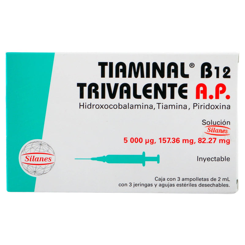 Tiaminal B12 Trivalente A.P. 2Ml Con 3 Ampulas (Hidroxocobalamina/Tiamina/Piridoxina) - WeCare Pharma