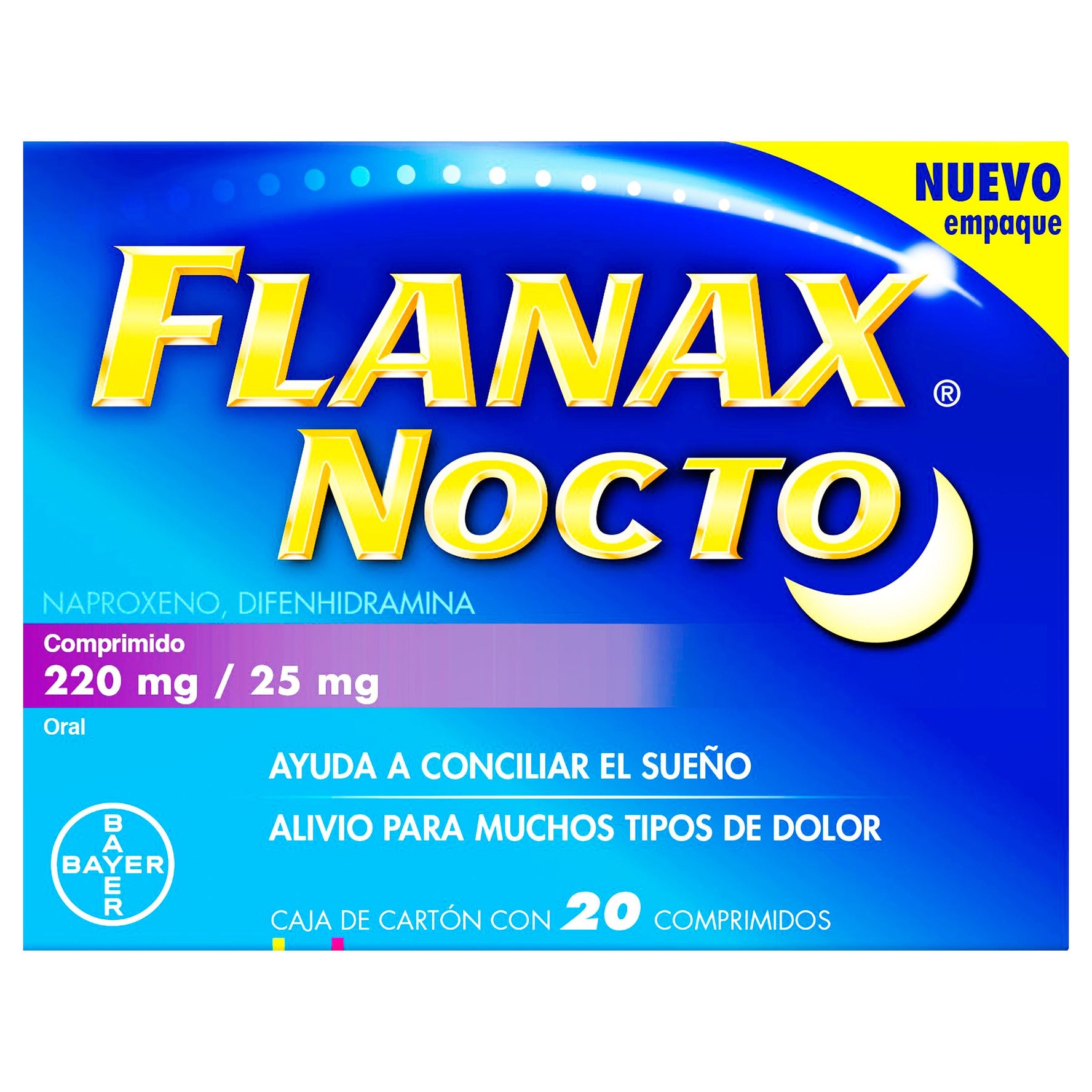 Flanax Nocto 250Mg/25Mg Con 20 Comprimidos (Naproxeno/Difenhidramina) 1 - 7501008499092