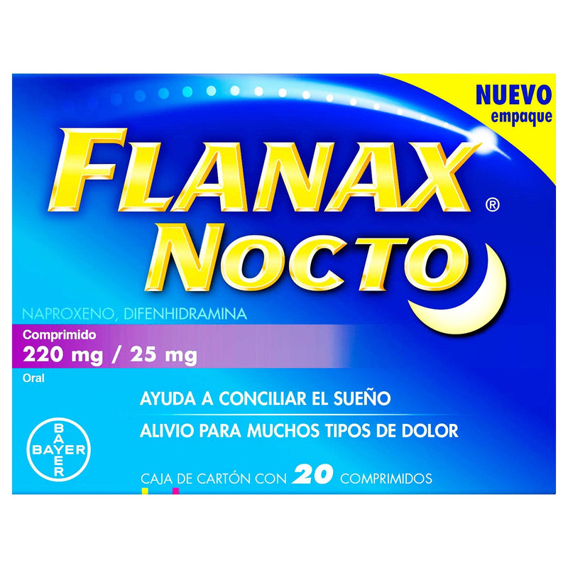 Flanax Nocto 250Mg/25Mg Con 20 Comprimidos (Naproxeno/Difenhidramina) - WeCare Pharma