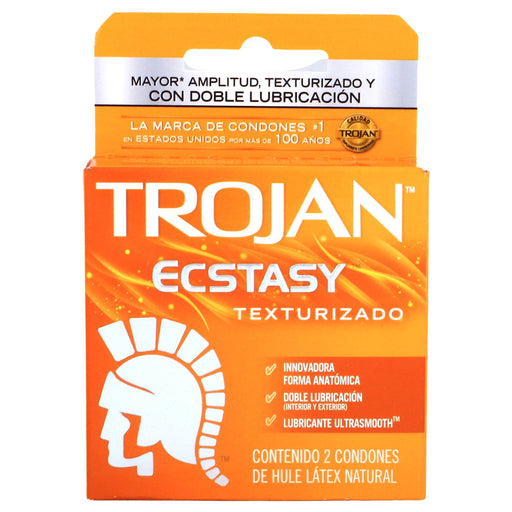 Condón Trojan Ecstasy Texturizado Con 2 - WeCare Pharma