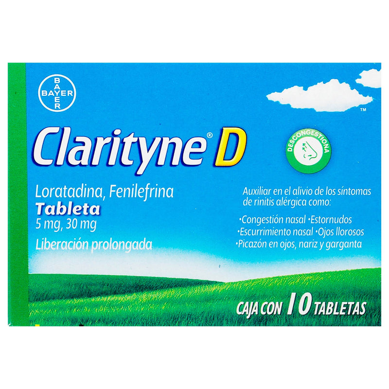 Clarityne-D 5Mg/30Mg Con 10 Tabletas (Loratadina/Fenilefrina) - WeCare Pharma