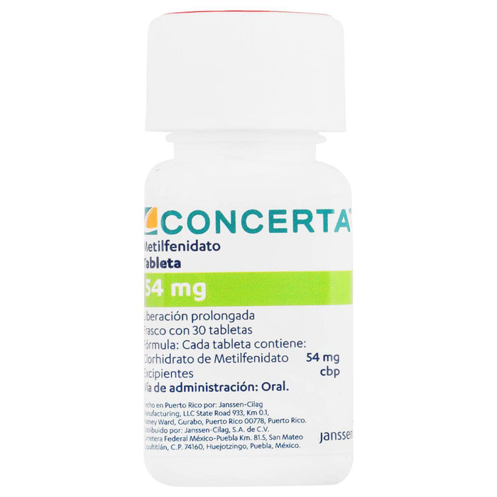 Concerta (Metilfenidato) Tabletas 54Mg Con 30 - WeCare Pharma