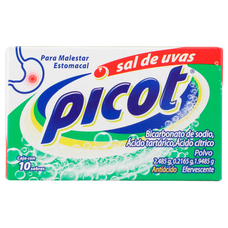 Sal De Uvas Picot Sobres 2.48G/0.21G/1.94G Con 10 (Bicarbonato/Ac Tartarico/Ac Citrico) - WeCare Pharma