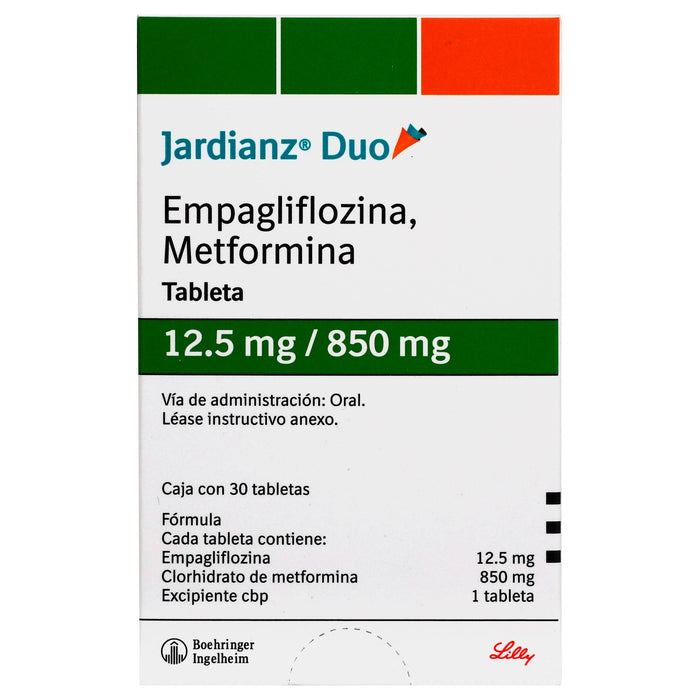 Jardianz Duo 12.5Mg/850Mg Con 30 Tabletas (Empagliflozina/Metformina) - WeCare Pharma