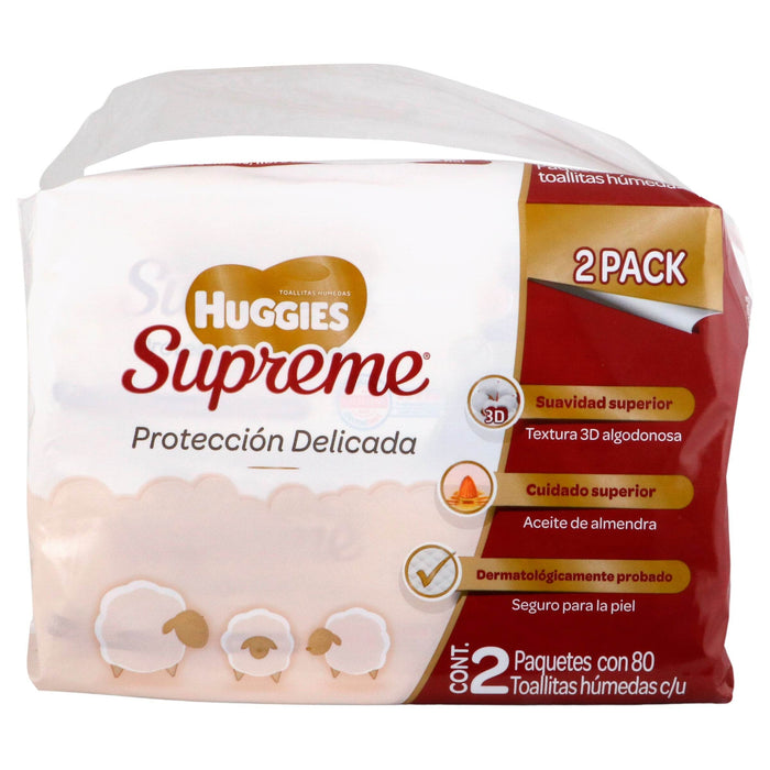 Toallitas Humedas Huggies Supreme 2 Pack Con 80 - WeCare Pharma