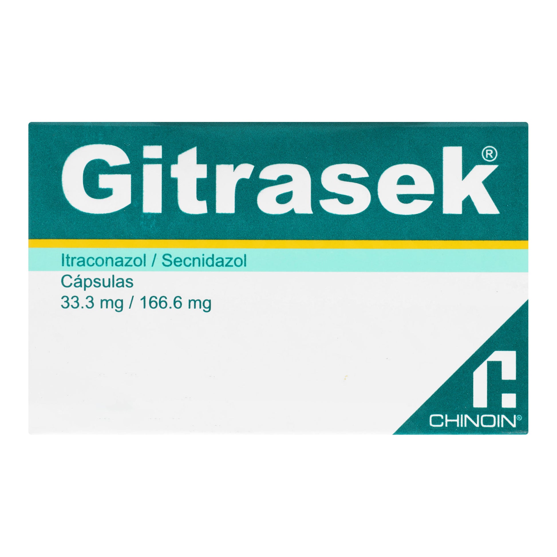 Gitrasek 33.3Mg/166.6Mg Con 12 Capsulas (Itraconazol/Secnidazol) 1 - 7501088509902