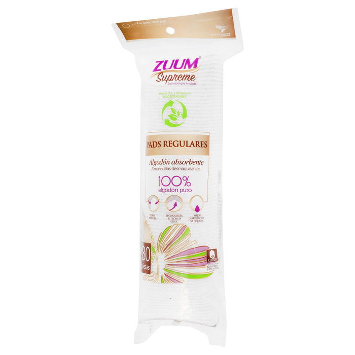 Pads Facial Algodón Zuum Con 80 - WeCare Pharma