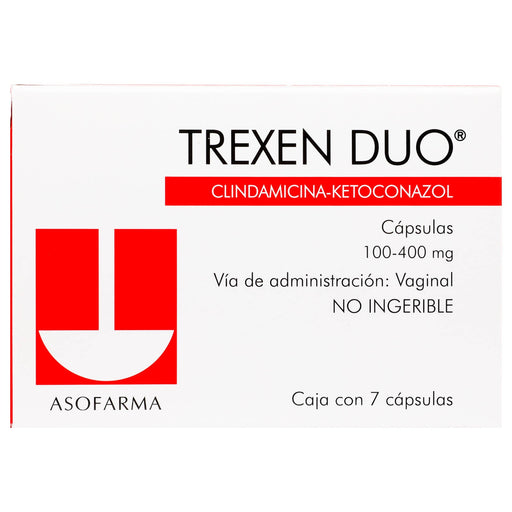 Trexen Duo Vaginal 100Mg/400Mg Con 7 Capsulas (Clindamicina/Ketoconazol) - WeCare Pharma